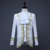 Suits Prince Aristocrat präglade retro vintage Rococo Medieval 17th Century Coat Pants Outfits Masquerade Men's Costume Wedding Suits