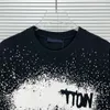 Neue schwarze und weiße Farben Herren-T-Shirt-Designer für Männer-Frauen-Shirts Mode-Spritzer-Tinten-T-Shirt mit Buchstaben Casual Sommer Kurzarm-Mann-T-Shirt Frau Kleidung S-XXL