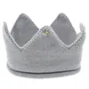 Hårtillbehör Baby Crown Born Pography Props Knit Solid Color Beanie pannband Mjukt spädbarn Band Girl Boy Toddler Birthday Present 2024