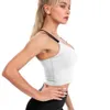 Benutzerdefiniertes Damen-Yoga-Top mit HD-Muster, Sportweste, Träger, kurze, eng anliegende Version, ärmelloses Crop mit Brustpolster, Modetrend, 90 % Polyester + 10 % Elasthan, 163 g, Gelb