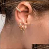 Hoop Huggie Hoop Hie Hip Hop Kniv Dagger Cross Shape Pendant Earrings For Women Man Dangle Earings Jewelry Rock Punk Drop Delivery Dhsmk