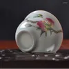 Theewaar Sets 4 stks/partij Jingdezhen Pastel Keramische Theekopje Traditionele Technologie Handgeschilderde Bloemen En Vogels Theekom Master Cup Set