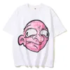 T-shirt a vita bassa girocollo con stampa di cartoni animati T-shirt casual estive da uomo per uomo T-shirt in cotone da uomo