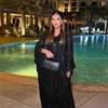 Vêtements ethniques Noir Brillant Abaya Slip Robe 2 Pièces Ensemble Femmes Dubaï Caftan Mode Musulman Abayas Robe Arabe Marocain Kaftan Robe De Fête