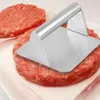 Edelstahl-Burgerpresse, rund, quadratisch, Burger-Smasher, antihaftbeschichtet, glatte Grill-Fleischpresse für Hamburger, flache Oberseite, Kochen 240219