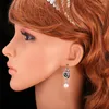 Boucles d'oreilles pendantes Vintage pour femmes, bijoux en perles, tendance, couleur or jaune, E1261