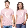 Kvinnors t -skjortor matchar för par en kvinnor avslappnad sommarlång ärm bomullssköldpadda hals