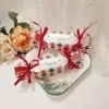 Envoltório de presente 50 pcs caixa de embalagem de doces de casamento caixas de papel em forma de diamante rosa vermelho bonito pequeno feliz todos os dias embalagem com fitas