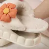 Slippers Waterproof Eva With Flowers Women Winter Home Cotton Couple Anti Slip Thick Sole Footwear Men Bedroom Shoes