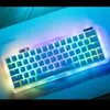 108 клавиш Pudding Keycaps для ПК, игровой переключатель, механическая клавиатура, RGB геймерская клавиатура, синий, черный, коричневый, черный переключатель 240221