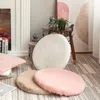 Poduszka stały kolor okrągły super miękki pluszowy stołek naśladowanie futra gęstwy krzesło do jadalni antypoślizgowe siedzenie tatami siedzenie