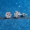 Boucles d'oreilles GRA Moissanite Lab Diamant 14K Or Blanc Plaqué Boucle D'oreille En Argent Sterling Pour Femmes Hommes Amoureux Oreille 1ct 2ct 4ct317s