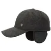 Kogelcaps snapback cap winter warm plus kasjmier dikker honkbal voor mannen trucker hoeden koude oorpunten hoed thermische sporten