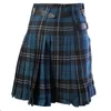 Men Cotton Belted Pleated Plaid Kilt Scottish Traditional National Costume Red Plaid Scottish Skirts Punk Hip Hop Clothing 240220