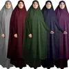 Etniska kläder över huvudet Praye Garment Women Muslim Maxi Dress Hooded Abaya 2024 Eid Ramadan Islamic Jilbab Full Cover Kaftan Robe Gown Gown