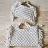 Sacs fourre-tout grande capacité sac à main de luxe de créateur pour femmes tricot gland perles décorer sac à main dames sac de plage 240221