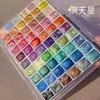 60 renkli tırnak sanatı seti kalıp boyama suluboya inci büyüleyici mermer taş parıl