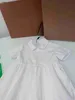 Luxury girl dress Pure white baby Pleated skirt Size 100-140 kids designer clothes Back logo print Short sleeve child frock 24Feb20