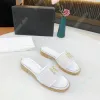 Nuovo sandalo da donna designer diapositive catena d'oro fabic ricamo pantofola classica indoor per il tempo libero lettera scarpe da passeggio piatte con scatola spedizione gratuita