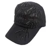 Boll mössor gotiska män kvinnor strass baseball cap ly sommar justerbar andningsbar snabb torr sol hatt svart