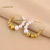 Pearl Stud Charm 2024 Earrings Designer Brand Letter Crystal Rhinestone Earring Gold Plated Women Wedding Party Jewelry Gift