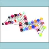 Tongue Rings Tongue Rings 100Pcs/Lot Body Jewelry Fashion Mixed Colors Tounge Bars Barbell Piercing C3 Drop Delivery 2021 Dhseller2010 Dhrpl