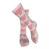 Meias masculinas modeladas útero feliz em meias adultas rosa elásticas para correspondência diária padrões personalizados confortáveis