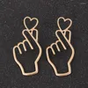 Dangle Oorbellen Leuke Verklaring Heart Drop Voor Vrouwen Vintage Gouden Zilveren Kleur Holle Liefde Hand Charms Mode-sieraden