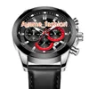 Vente chaude marque de luxe chronographe robe hommes montres en gros bracelet en cuir véritable affaires Quartz hommes montres