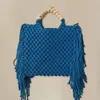 Sacs fourre-tout grande capacité sac à main de luxe de créateur pour femmes tricot gland perles décorer sac à main dames sac de plage 240221