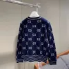 Cardigan tricoté bleu avec lettres pour femmes, rayé, ample, col rond, veste tendance, nouvelle collection automne 2023