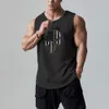 Canotte da uomo Canotte da palestra da uomo Canotte da allenamento estive T-shirt muscolare T-shirt traspirante Abbigliamento in rete Tendenza Streetwear Harajuku Allentato Casuale Senza manicheL2402