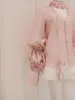 Dames trainingspakken korte sets Koreaanse veters roze chiffon overhemd lente zomer 2-delige outfit bloemtop kwastje shorts wijde pijpen broek