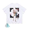 2024 Nova Moda Luxurys Offes Roupas Mens Camiseta Mens e Mulheres Loose Tees Tops Homem Casual Rua Graffiti Camisa Sweatshirtoff Homens Camisetas Off Whites