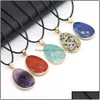 Colliers Pendentif Colliers Pendentif Guérison Collier En Pierre Naturelle Irregar Goutte À Facettes Lapis Lazi Cristal Agate Chakra Pendum Pour Wome Dhhvz