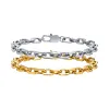 Bracelet chaîne en or 14 carats pour femmes et hommes, bijoux superposés