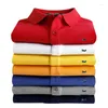 Polos Męski Europejski amerykański Letni Business Business Cotton Polo Shirt Fashion Slim Fit Oww Owartości Lapel T-shirt 811