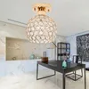 Plafonniers LED lumière nordique cristal abat-jour or salon chambre moderne ronde lampe décorative