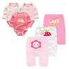 Kleidung Sets Mode Baby Mädchen Kleidung Langarm Overall Bodys Hosen 6 Teile/los Kleinkind Jungen Set