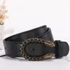 Pasy Paski Męskie Pasy modowe mężczyźni skóra czarne pasy biznesowe Kobiety Big Gold Bluckle Women Casual Ceinture 112955