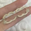 Orecchini di alta moda Orecchini di perle di cristallo con lettere Orecchini con diamanti di marca Eardrop Regali per amanti di lusso Gioielli da sposa in rame placcato argento 925