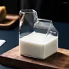 Wijnglazen Half Pint Melkpak Stijl Glazen Beker Creatieve Mini Creamer Jug Box