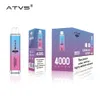 Original ATVS Crystal 4000 Puff Descartável E Cigarros 1.0Ohm Malha Bobina 10Ml Pod Bateria Eletrônico Cigs 2% Descartável Vape Bar 10 Sabores em estoque