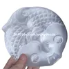 Selenit ristningar Lucky Animal Dragon Phoenix Totem Disc Double Fish Statue Sculpture Decor Polerad naturlig Satin Spar Quartz Crystal Charging Column Cylinder