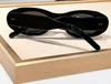 Klobige ovale Sonnenbrille, glänzender schwarzer Rahmen/dunkelgraue Gläser, Damen- und Herren-Sonnenbrille, Sonnenbrille, Gafas de Sol, UV400-Brille mit Box