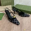 Dress Shoes Slingbacks high heels Lace up shallow cut shoes Slingback Sandals Mid Heel Black mesh crystals sparkling Print shoes Leather Ankle Strap Slippers