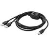 Lballist USB 2.0 Tipo B a doppio cavo splitter per stampante con interruttore intrecciato schermato