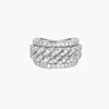 18K Gold Mens Natural Baguette Diamond Super Cuban Layered Link Ring Bling Iced Out Cuban Miami Link Rings at Factory Price