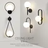 Wall Lamp Glass Long Sconces Industrial Plumbing Lustre Led Bed Head Luminaire Applique Antique Wooden Pulley