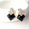 Oorbellen grote vierkante edelstenen gepersonaliseerde modieuze kristallen geometrische ruit ontwerp sieraden damesgeschenken meerkleurige stijlen